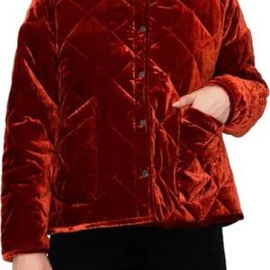 Melloday Velvet Quilt Rust Color Jacket NWT Small